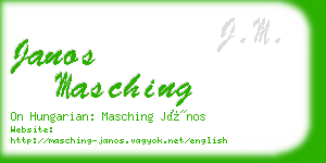 janos masching business card